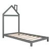 ALEXOUN Twin Size Floor Bed with House-Shaped Headboard for Kids, Wooden Twin Floor Platform Bed Frame with Slat Support,No Box Spring Needed - 4 of 4