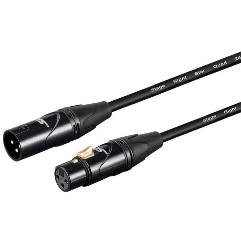 Monoprice Starquad XLR Microphone Cable - 35 Feet - Black | XLR-M to XLR-F, 24AWG, Optimized for Analog Audio - Gold Contacts - Stage Right Series - image 1 of 4