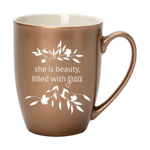 Elanze Designs She Is Beauty Filled With Grace Bronze 10 ounce New Bone China Coffee Cup Mug - 1 of 4