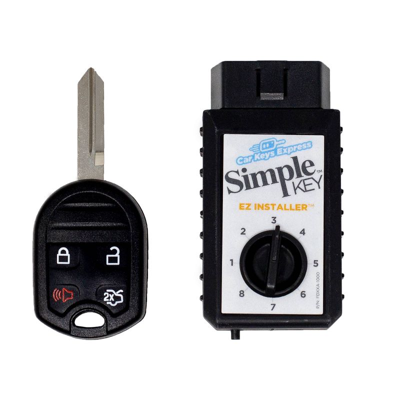 Car Keys Express 4 Button Universal Remote &#38; Key Combo Black, 1 of 10