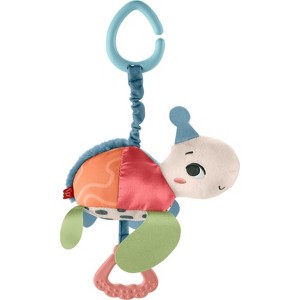 Fisher-Price Baby Stroller Toy Planet Friends Sea Me Bounce Turtle Plush with Teether, Motion & Sounds for Newborns Ages 0+ Months - 1 of 3