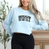 Simply Sage Market Women's Embroidered Wifey Arched Varsity Long Sleeve Garment Dyed Tee - 2 of 2