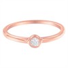 14K Rose Gold Plated Silver Miracle Set Diamond Ring - 3 of 4