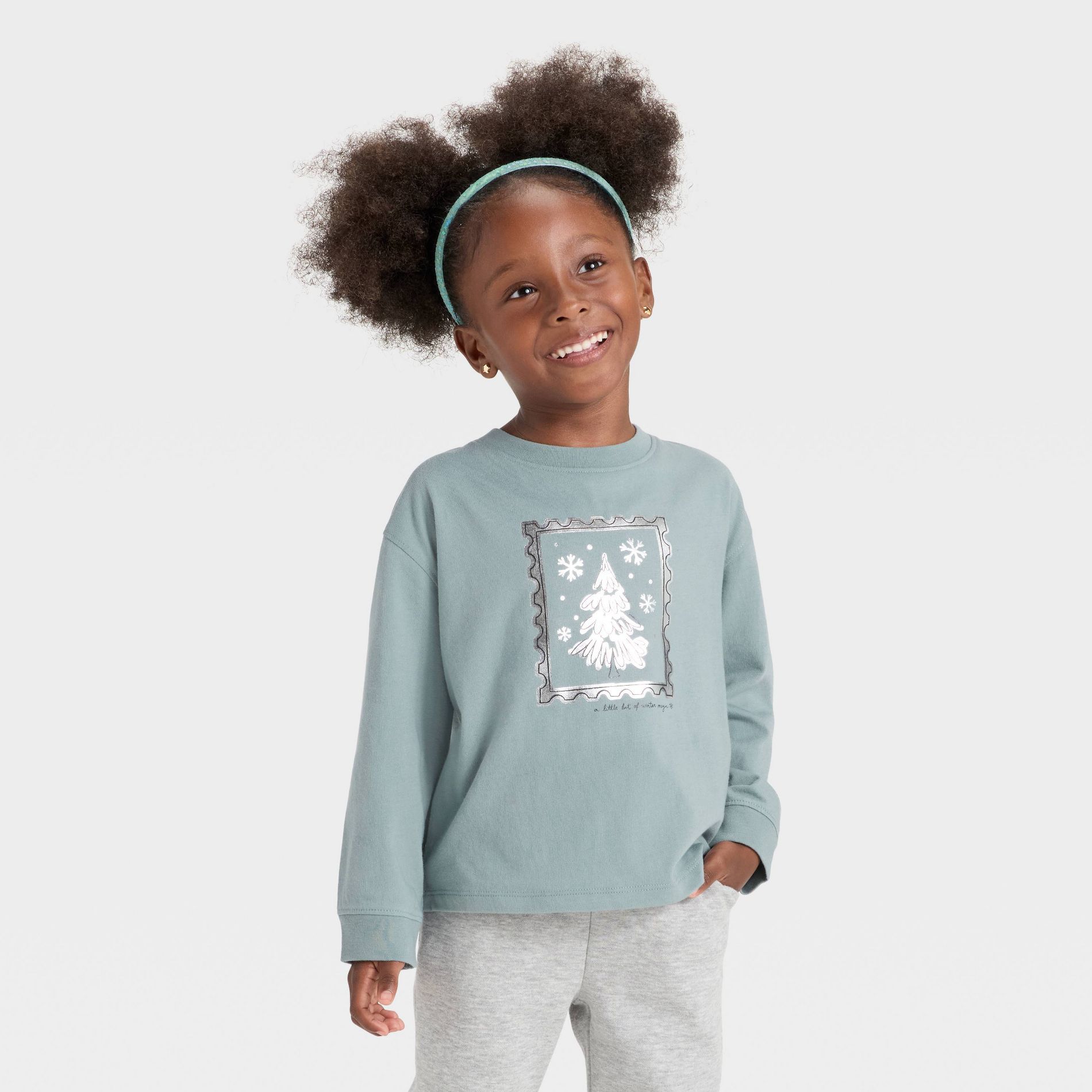Toddler Girls' Long Sleeve Relaxed T-Shirt - Cat & Jack™ Blue 5T
