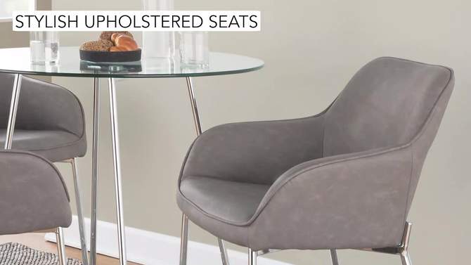 Set of 2 Daniella Velvet/Steel Dining Chairs Black/Cream - LumiSource, 2 of 11, play video