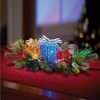 Collections Etc Lighted Gift Box Floral Christmas Centerpiece 18 X 9.5 X 5 Blue - 2 of 2