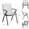 9 Piece Outdoor Patio Dining Set with Umbrella Hole, Outdoor Dining Set with 71" Aluminum Table & Aluminum Sling Back Chair, Patio Furniture Sets - 3 of 4
