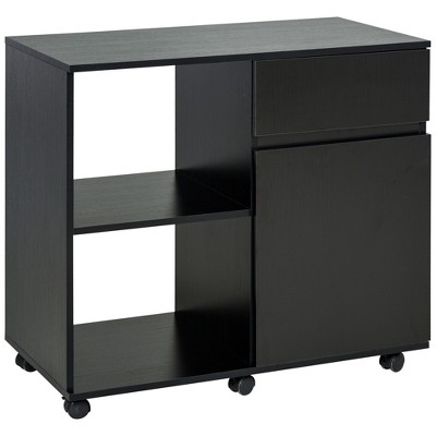 HOMCOM Filing Cabinet/Printer Stand with Open Storage Shelves, for Home or Office Use, Including an Easy Drawer