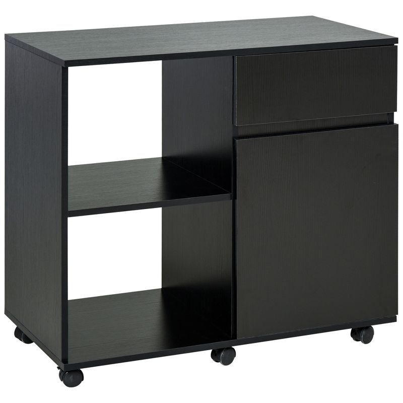 HOMCOM Filing Cabinet/Printer Stand with Open Storage Shelves, for Home or Office Use, Including an Easy Drawer, 1 of 9