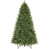 ZACHVO 7ft Unlit Christmas Tree with 1248 Branches, 44 Pinecones, Metal Stand, Flame-Retardant PVC, Easy 3-Section Assembly, 48 inches Base - 2 of 4