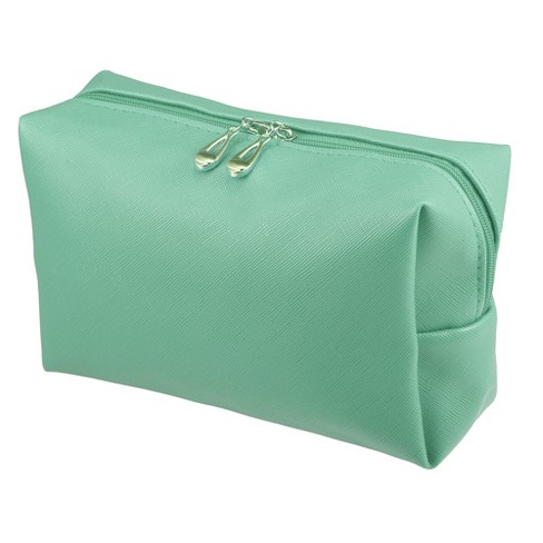 Unique Bargains Pu Leather Waterproof Makeup Bag Cosmetic Case Makeup Bag  For Women S Size 1 Pc Green : Target