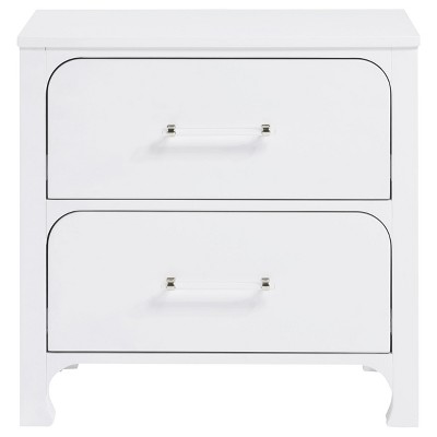 Anastasia Pearl White 2-Drawer Modern Nightstand