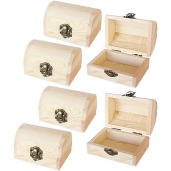 12 Pack Small Wooden Boxes For Crafts, Unfinished Wood Jewelry