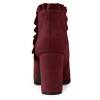 BLISSFUL STEP Women's Back to College Party Ruffle Pointed Toe Block Heel Ankle Boots - 4 of 4