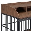AZL1 Life Concept Pet Crates and Houses Multi-Function Pet Crate Sliding Door Dual Level Swivel Casters Design, Brown, 44"*29"*40.39" - 3 of 4