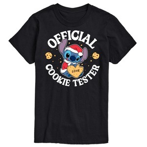 Men's - Lilo and Stitch - Christmas Official Cookie Tester Short Sleeve Graphic T-Shirt - 1 of 4
