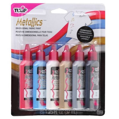 Tulip 6ct 1.25 fl oz Dimensional Fabric Paint - Metallics