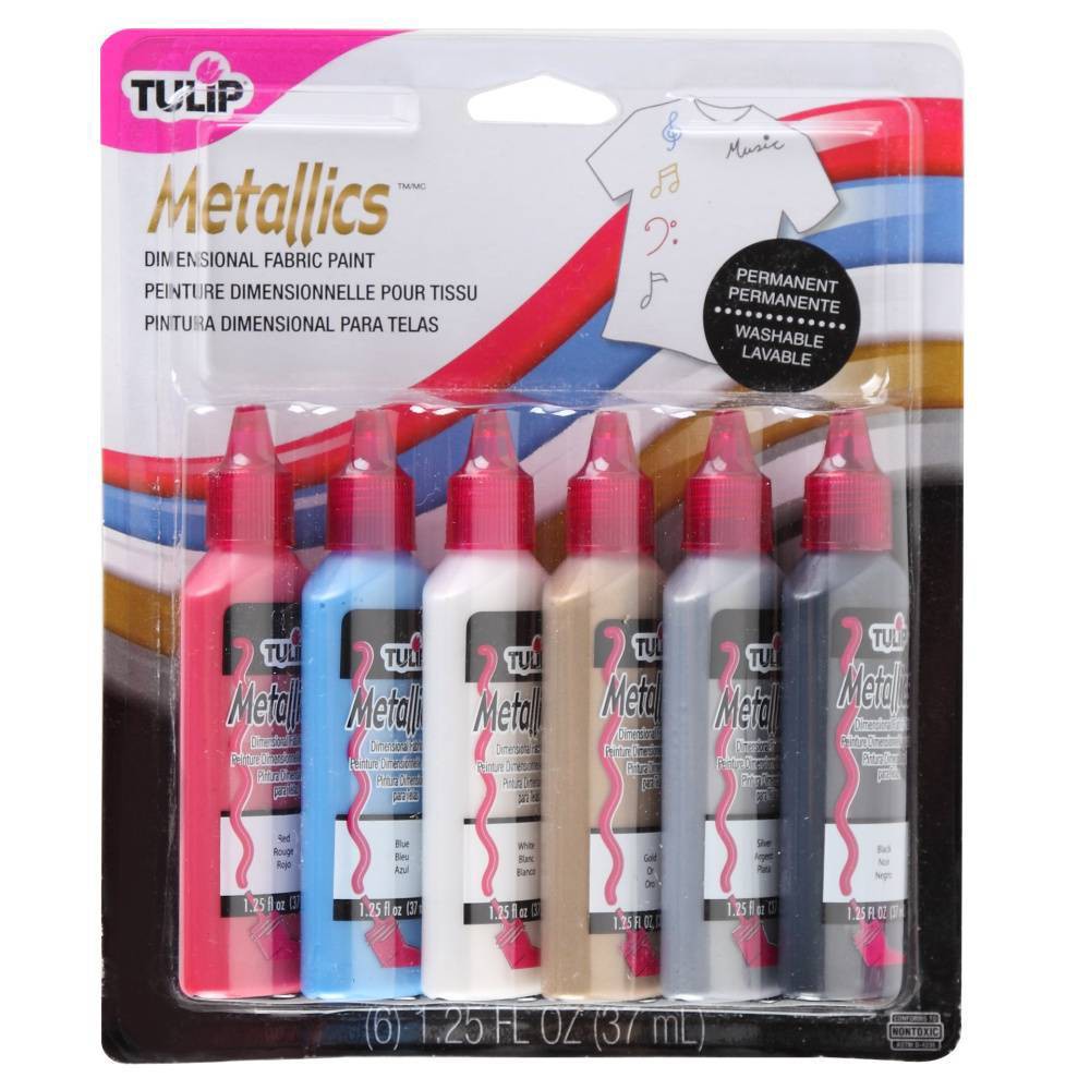 Tulip 6ct 1.25 fl oz Dimensional Fabric Paint - Metallics