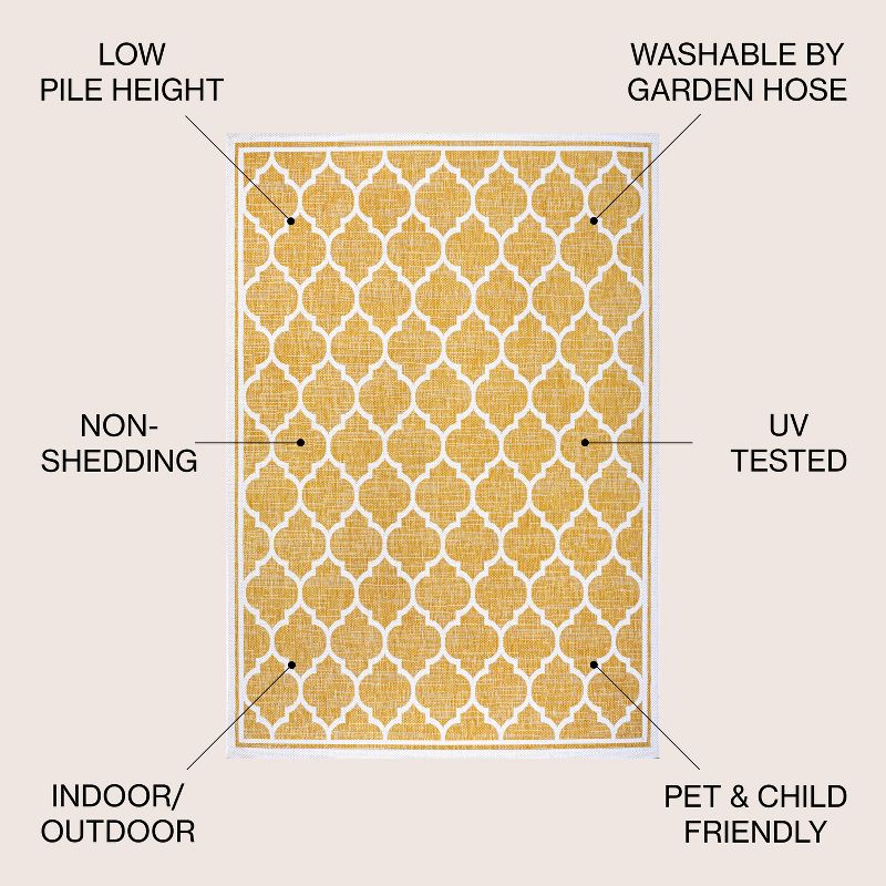 Trebol Moroccan Trellis Textured Weave Indoor/Outdoor Area Rug - JONATHAN Y, 3 of 14
