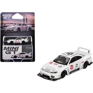 Nissan Silvia (S15) LB-Super Silhouette RHD #23 "Athlete" White with Graphics Limited Edition 1/64 Diecast Model Car by Mini GT - 1 of 4