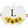 Ganz 27.5 Inch White Pumpkin Garland Sunflowers White Washed Decorative Objects - 2 of 3
