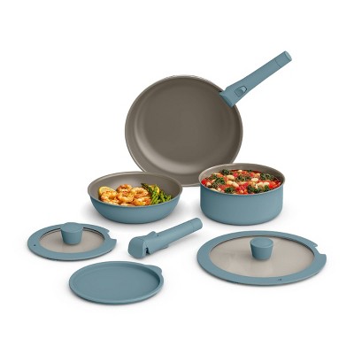 bella Housewares 8pc Store More Ceramic Nonstick Cookware Set with Removable Handles