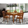 HomeStock 5-Pc Square Saddle Brown Finish Solid Wood Top Dining table with 4 Chairs - 2 of 4