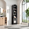 FONTOI Slim Arched Shaped Storage Cabinet with 6 Shelves, Arched Bookcase with Storage Space for Home, Black, 10.2"*71.1"*16.1" - 2 of 4