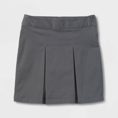 Girls' Pleated Twill Uniform Skorts - Cat & Jack™ Gray