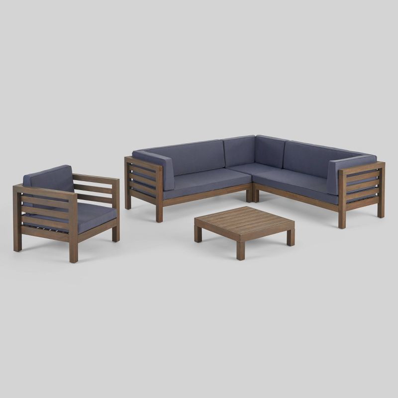 Oana 5pc Acacia Sectional Sofa Seating Set - Christopher Knight Home, 3 of 8