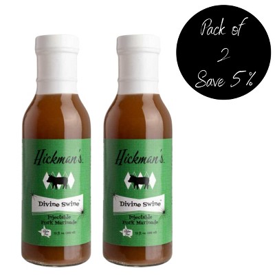 Fat Boy Hickman's 12 oz BBQ Divine Swine Injectable Pork Marinade - Pack of 2