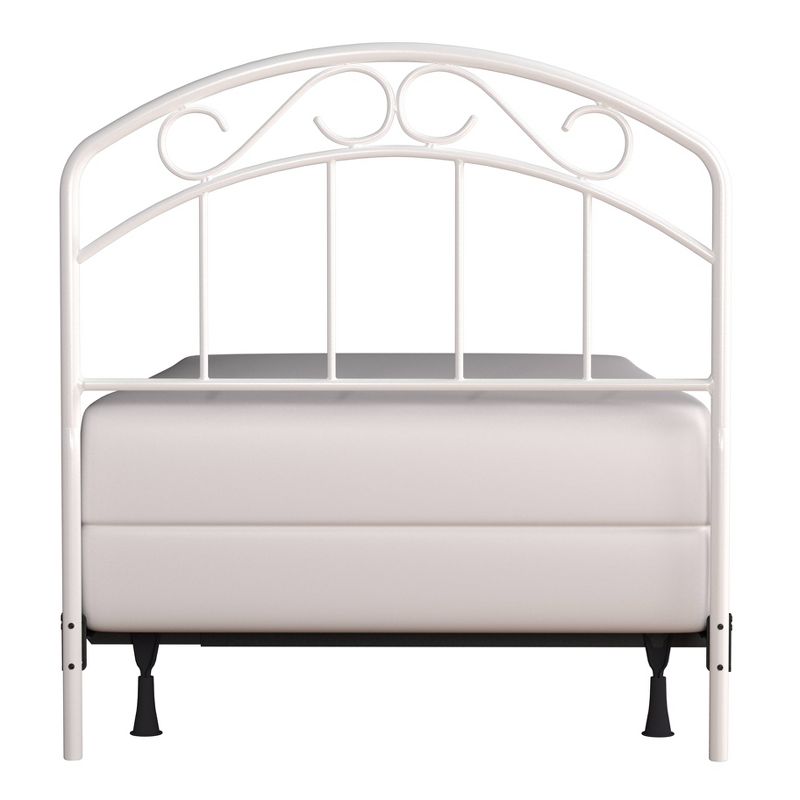 Jolie Metal Arched Scroll Design Headboard and Bed Frame White - Hillsdale Furniture, 5 of 13