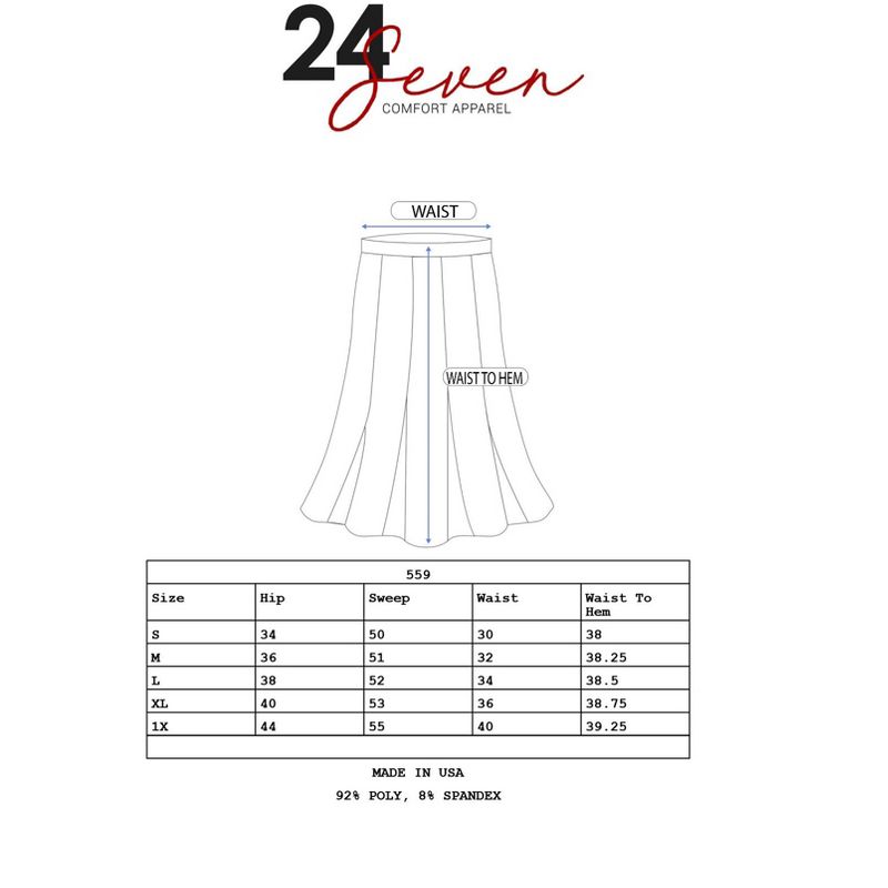 24seven Comfort Apparel Womens Comfortable Foldover Maxi Skirt, 4 of 5