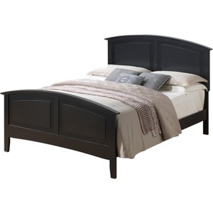 TiramisuBest Stylish Black Full Bed, Particle Board, 62x77x50", 82 lbs - 1 of 4