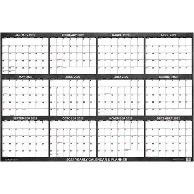 2022 Dry Erase Wall Calendar 24"x36" Chalkboard - SwiftGlimpse