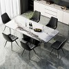 INFURNIC Dining Chairs Set of 2 PU Leather Chairs with Diamond Stitching and Metal Frame for Dining Room, Black, 33.26"*23.1"*19.3" - 4 of 4