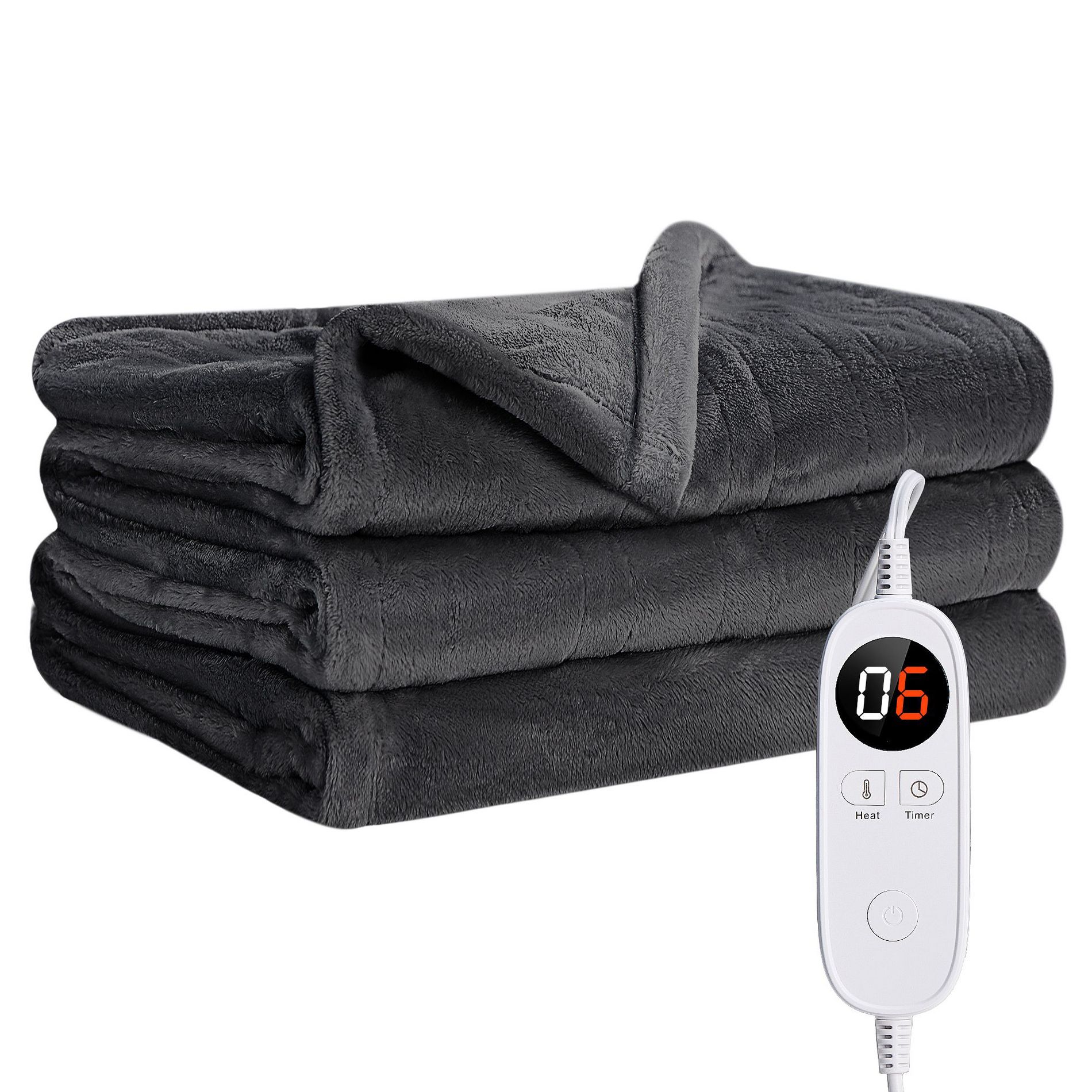Hyleory Reversible Electric Flannel Heated Throw Blanket with Two Size