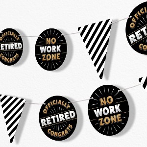 Big Dot of Happiness Happy Retirement Garland Banner No Work Zone Officially Retired Party Backdrop 30 Feet of Cord 15 Double Sided Paper Shapes - 1 of 4