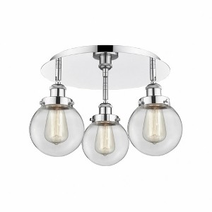 Beacon - 3 Light Flush Mount In Art Deco Style-9.63 Inches Tall and 17.75 Inches Wide - 1 of 1