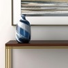 HomeRoots 13" Blue And White Striped Swirl Art Glass Table Vase - 2 of 4