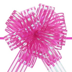 Unique Bargains Large Gift Wrapping Bows Chiffon Pull Bow Ribbon 15 Pcs - 1 of 4