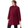 Agnes Orinda Women's Plus Size Elegant Mid-Length Stand Collar Back Split Winter Single Breasted Overcoats - 3 of 4