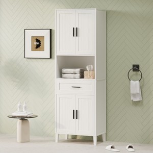 ORRD 70.9" Tall Freestanding Bathroom Cabinet with Drawer, 4 Soft-Close Doors & Adjustable Shelves - 1 of 4