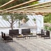 vidaXL Patio Lounge Set Outdoor Sectional Sofa Set Garden Loveseat Poly Rattan - 8 Piece Black - 2 of 4