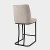 Vatros Upholstered Counter Stool with Metal Frame Linen Bar Stools - 4 of 4