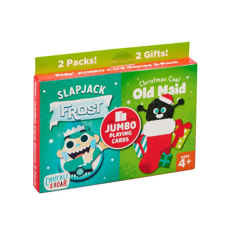 Chuckle &#38; Roar Stocking Stuffer: Christmas Coal Old Maid &#38; Slap Jack Frost Card Games - 2pk, 1 of 6