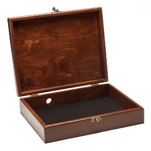 WE Games Wooden Valet Box - Walnut Stain (Made in USA) - 1 of 4