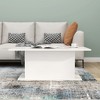 vidaXL Engineered Wood Coffee Table in White - Stylish and Durable Living Room Furniture with Storage - 3 of 4