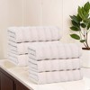 Waffle Textured Stripes Zero Twist Cotton Medium Weight Towel Set by Blue Nile Mills - 2 of 4