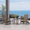 WestinTrends Azura 3-Piece HDPE Plastic Adirondack Patio Chairs With 18" Square Side Table Set - 2 of 4